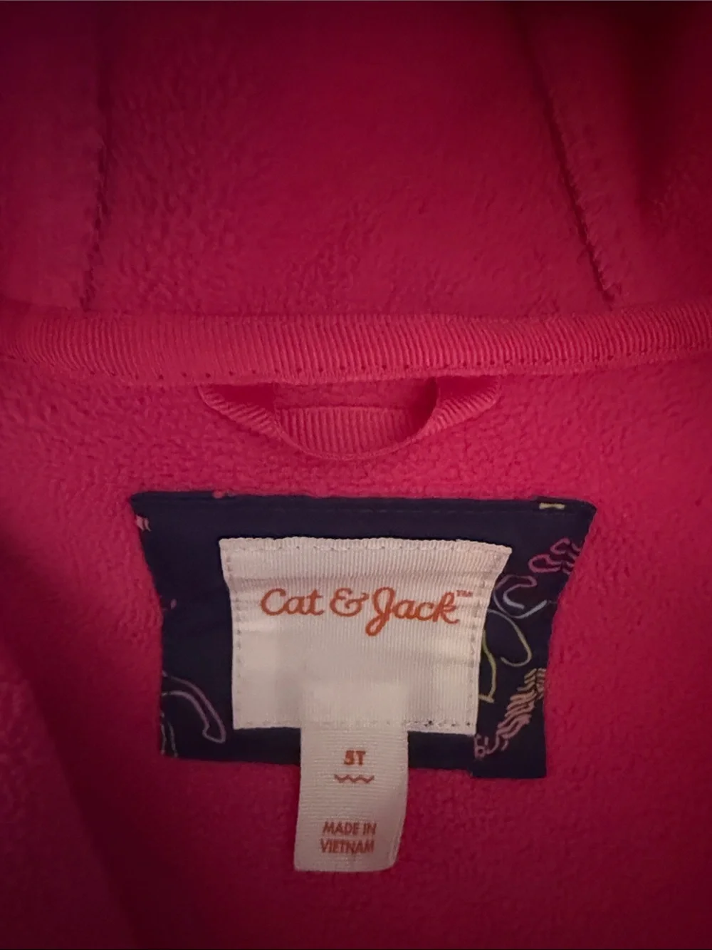 Cat & Jack Navy Unicorn Raincoat with Pink Trim